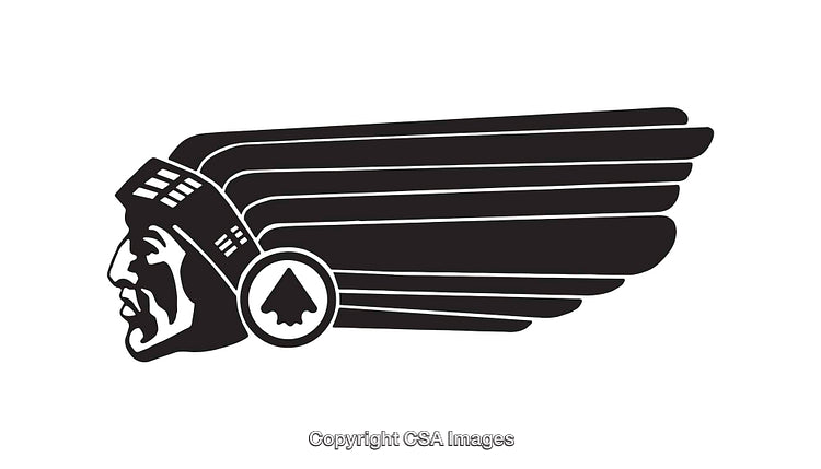 Black and White Detailed Winged Art Deco Design Illustration