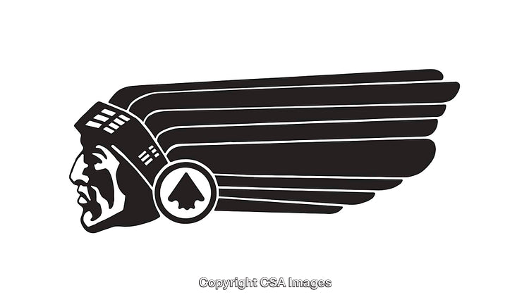Black and White Detailed Winged Art Deco Design Illustration