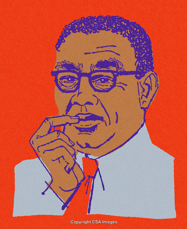 Colorful Digital Illustration of a Thoughtful Man in Artistic Style
