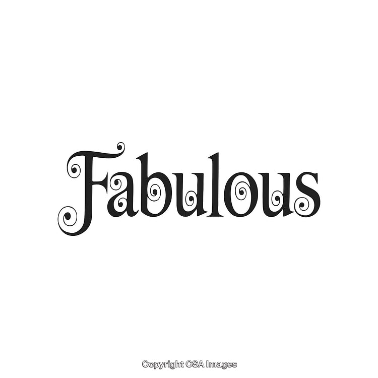 Stylish Black Text Design Featuring the Word 'Fabulous' in Elegant Type