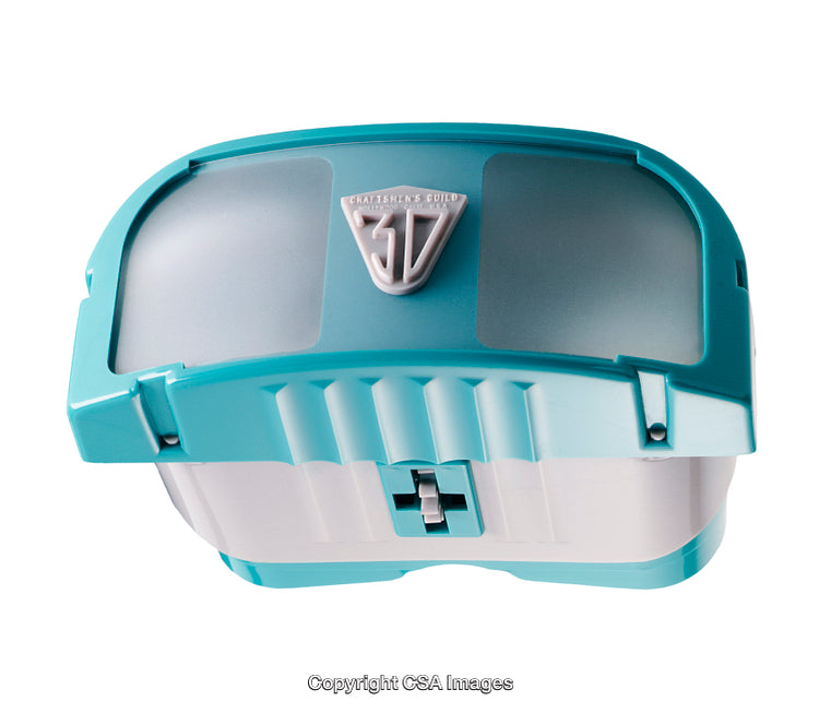 Close-Up of a Modern Plastic Toy with Bright Turquoise Details