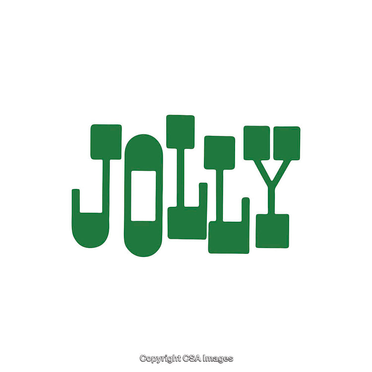 Green Jolly Text in Playful Western Font on White Background