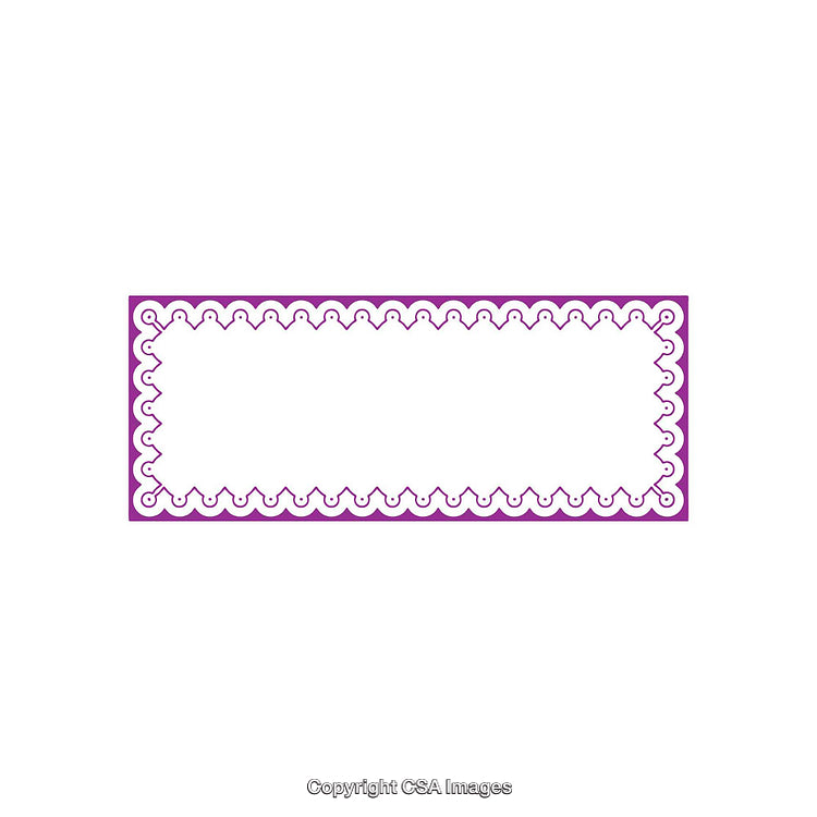 Ornamental Rectangular Border with Purple Color and Scalloped Design