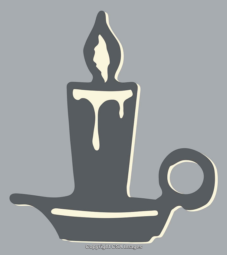 Minimalistic Candle Flame Illustration in Muted Tones