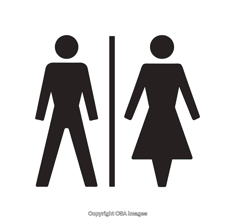 Simple Black And White Restroom Male And Female Icon Design