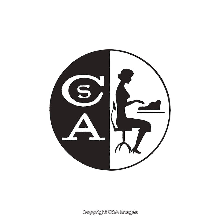 Black and White Line Art of Office Work Concept with Typing