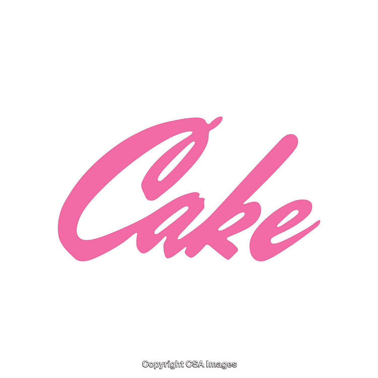 Pink Calligraphic Cake Typography on Focused White Background