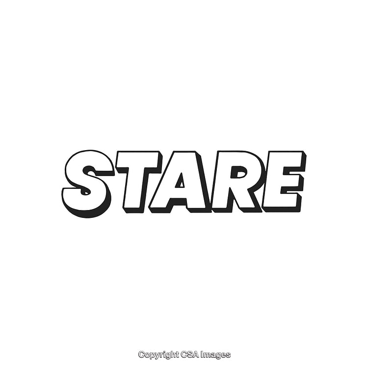 Word 'Stare' In Bold Black And White Graphic Typography Design