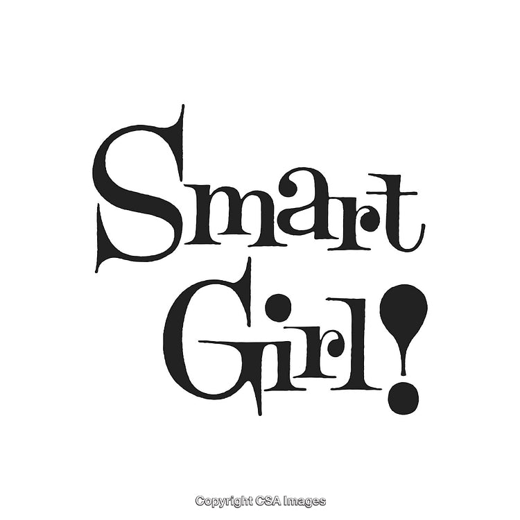 Stylish Retro Typography Highlighting Empowerment with Smart Girl Statement