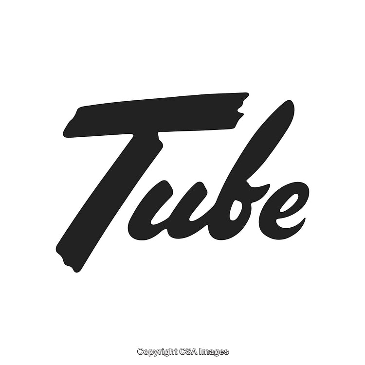 Stylish Handwritten Tube Logo Design in Bold Black Text on White Background