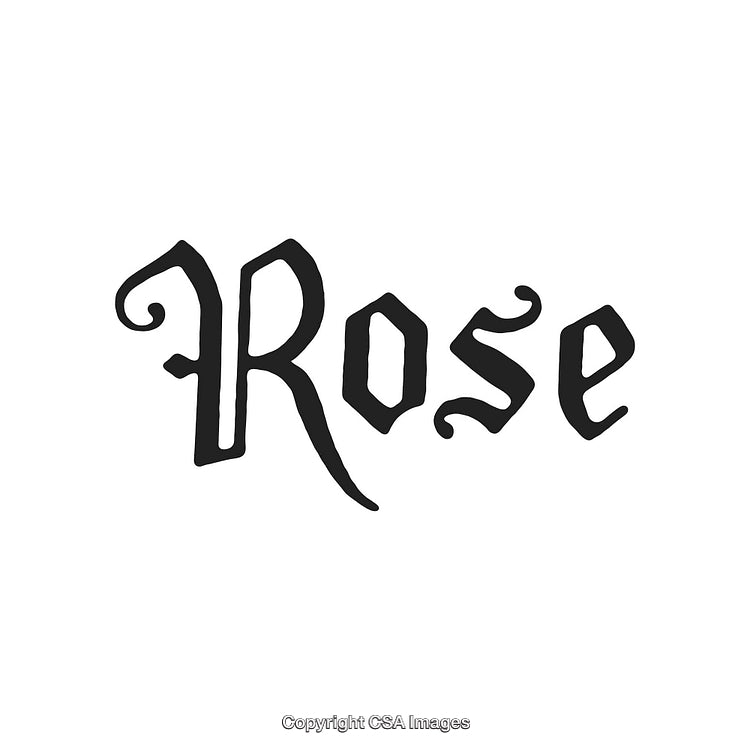 Stylized Calligraphy of the Word 'Rose' in Classic Gothic Typeface