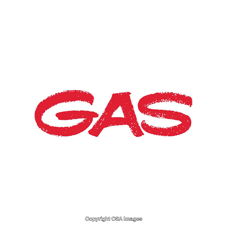 Red Styled Text Design Featuring The Word 'Gas' on a White Background
