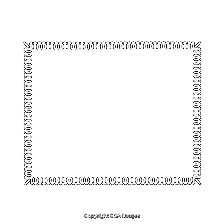 Simple Black and White Border with Decorative Spiral Design