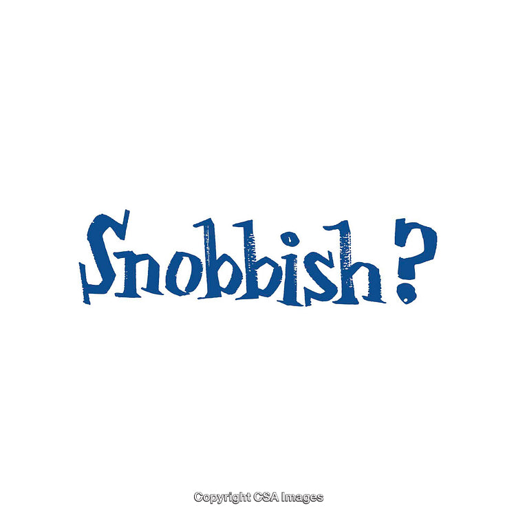 Blue Text Snobbish on White Background with Artistic Typeface