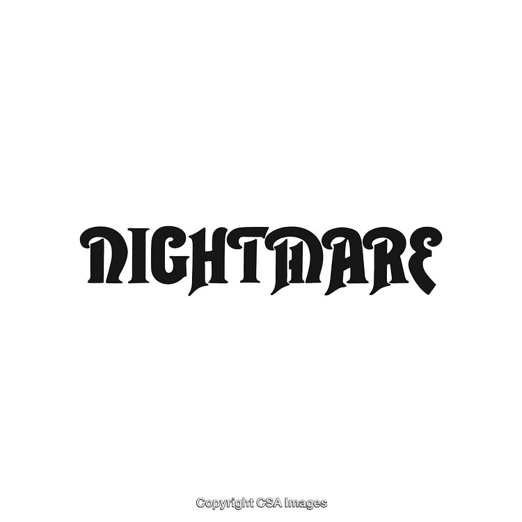 Nightmare Gothic Style Text On White Background