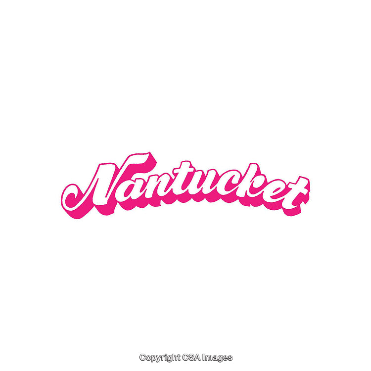 Pink Nantucket Typography in Retro Style on White Background