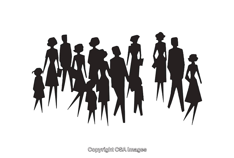 Silhouette Crowd Symbolizing Community and Connection