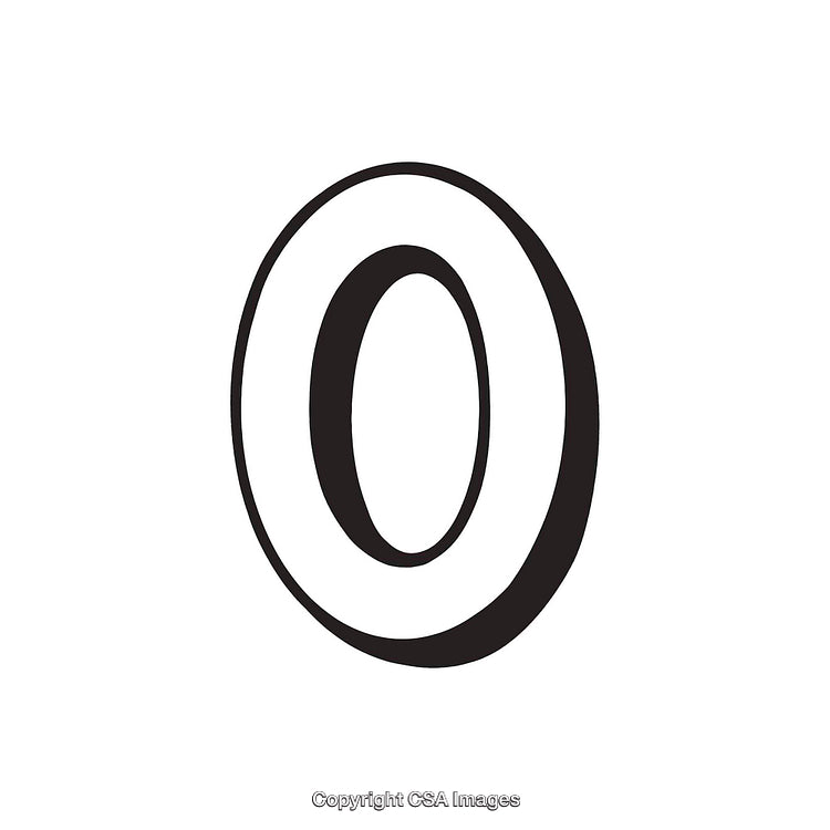 Black and White Stylized Cent Symbol Design Isolated on White