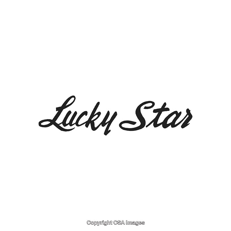 Lucky Star Typography Design Featuring Smooth Cursive Font Style and Bold Text