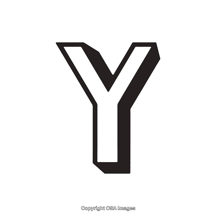 Stylized Black Letter Y on White Background in Modern Design