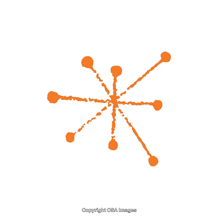 Orange Abstract Splash Design with Radial Pattern on White Background
