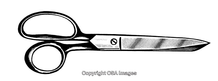 Detailed Vintage Engraving of Scissors in Black and White Style