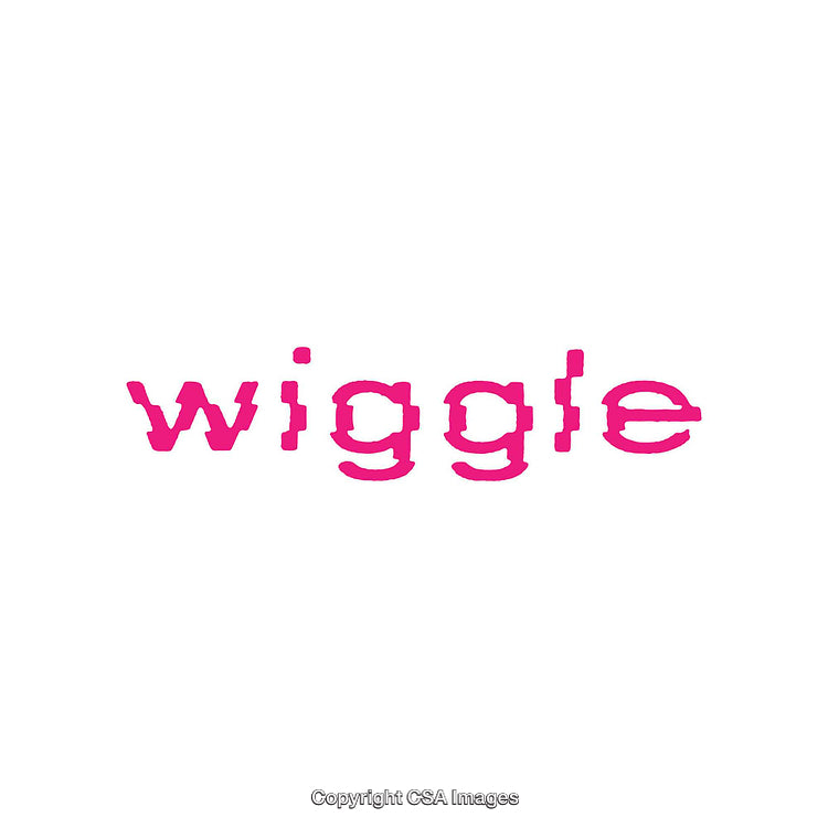 Vibrant Pink Text Design Featuring the Word Wiggle on White Background
