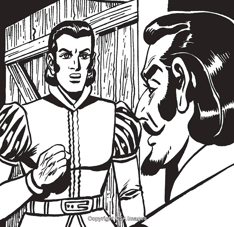 Dramatic Comic Style Scene Featuring Two Individuals in Argument