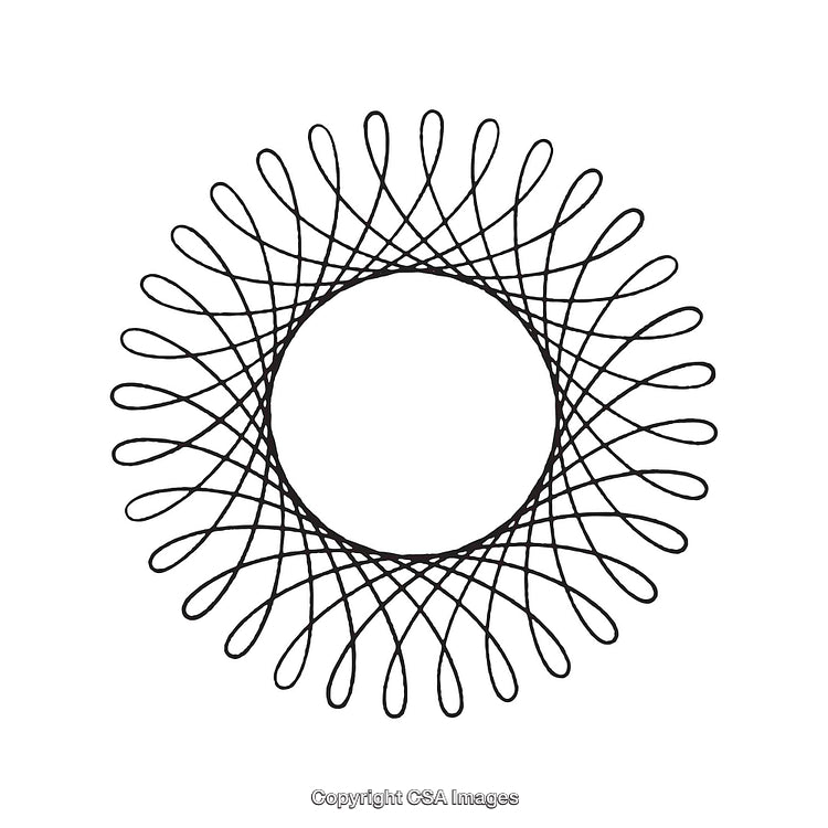 Elegant Black and White Circular Geometric Design Pattern