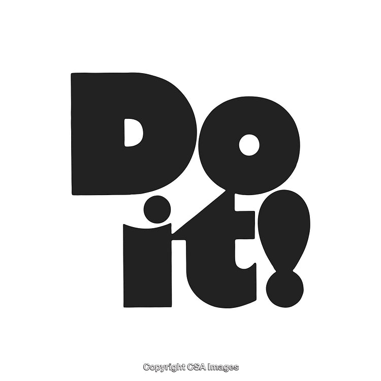 Motivational Call to Action Black and White Bold Icon Design