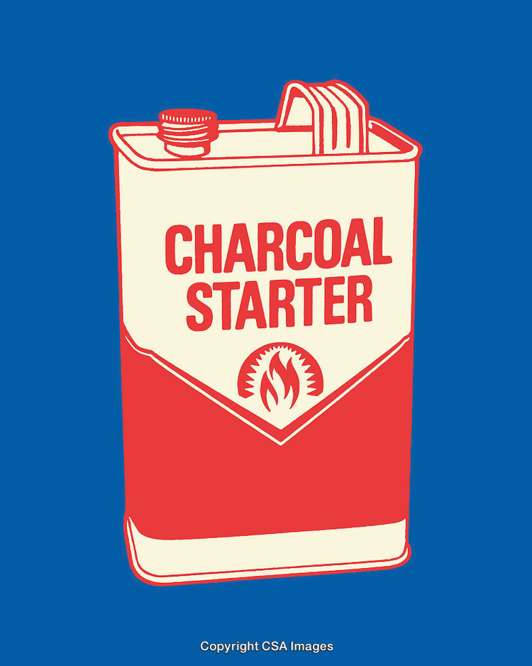 Retro Style Line Art of Charcoal Starter Can
