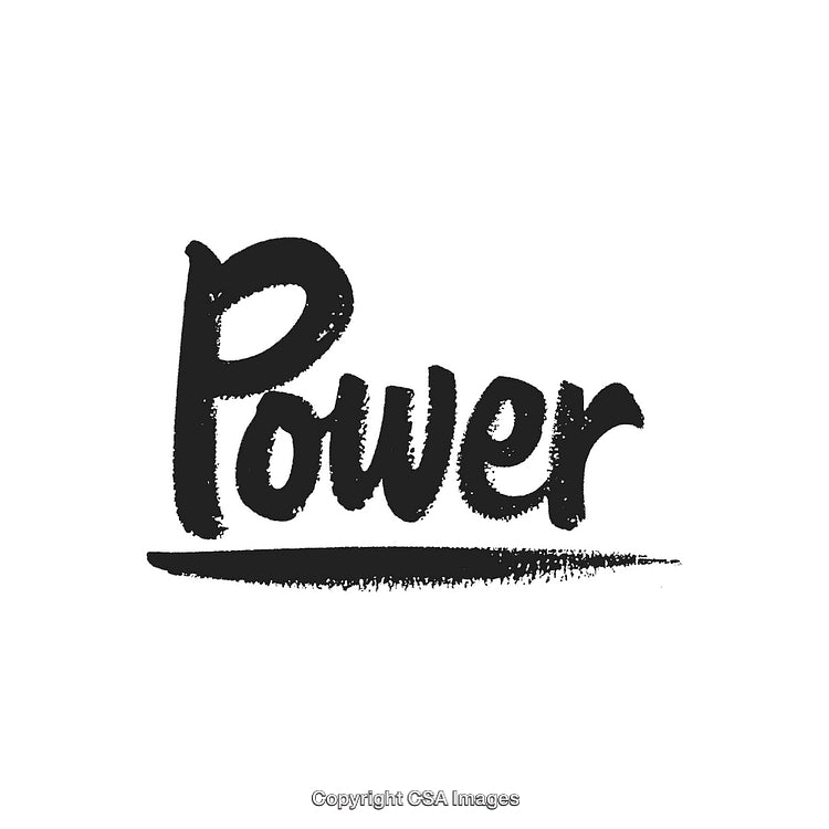 Stylish Handwritten Power Text with Brush Stroke Effect on White Background