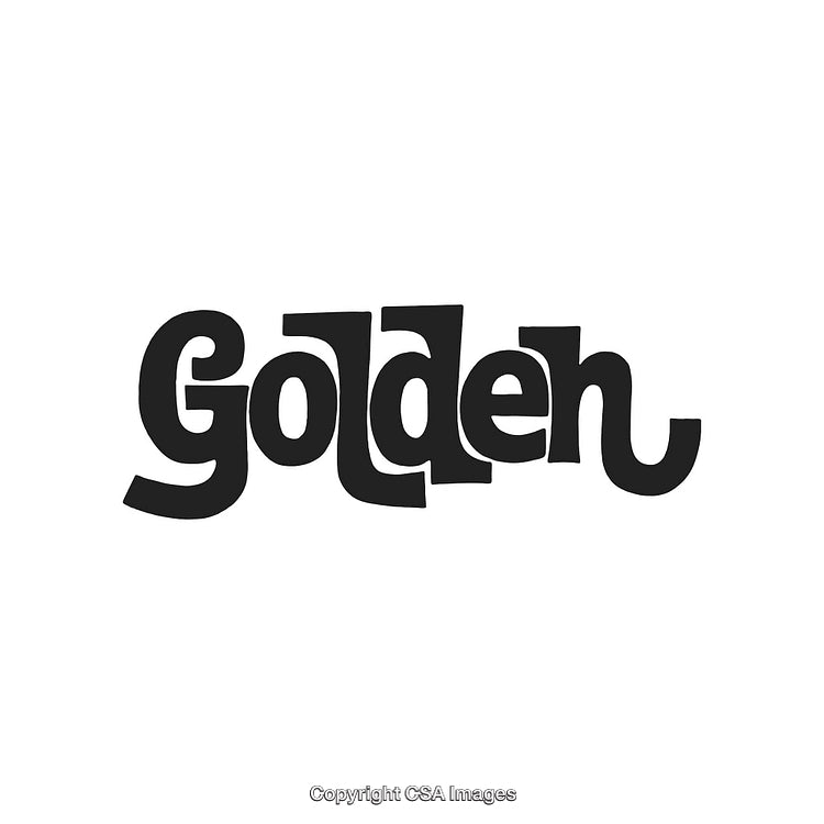 Black Word Art Typography Featuring 'Golden' Displayed on White Background