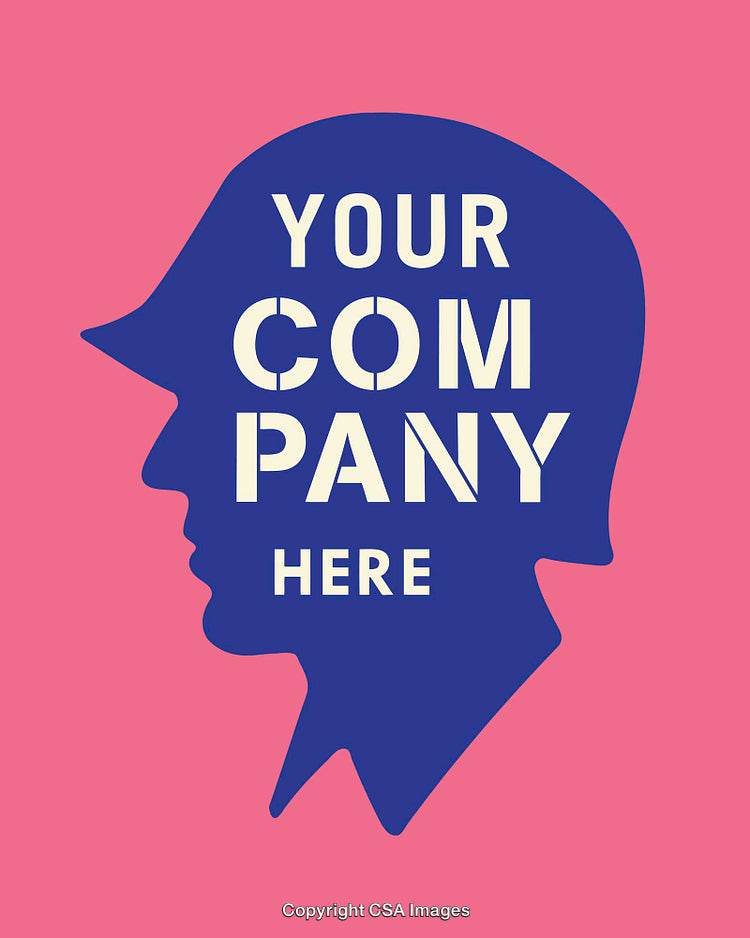 Minimalist Silhouette Design Featuring Customizable Company Branding Text on Vibrant Background