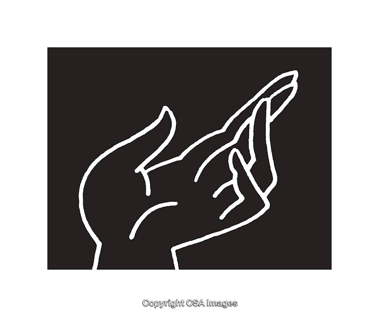 Elegant Line Art Illustration of a Hand in Gentle Gesture