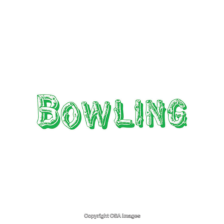 Green Artistic Typography Design Featuring the Word Bowling in a Playful Style
