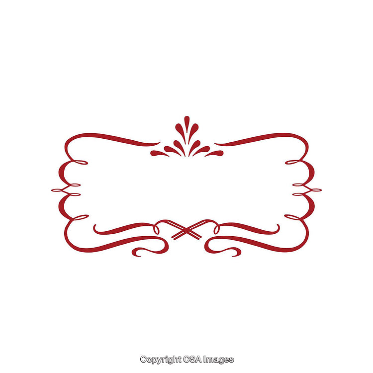 Elegant Decorative Red Frame with Flourish Ornamental Design Element