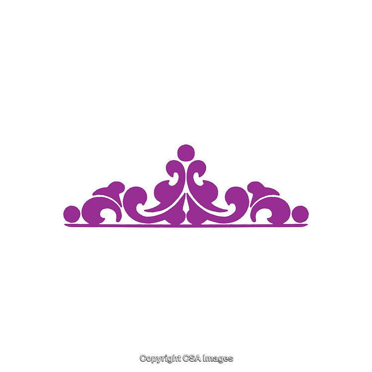 Elegant Floral Decoration with Ornamental Symmetry in Purple on White Background