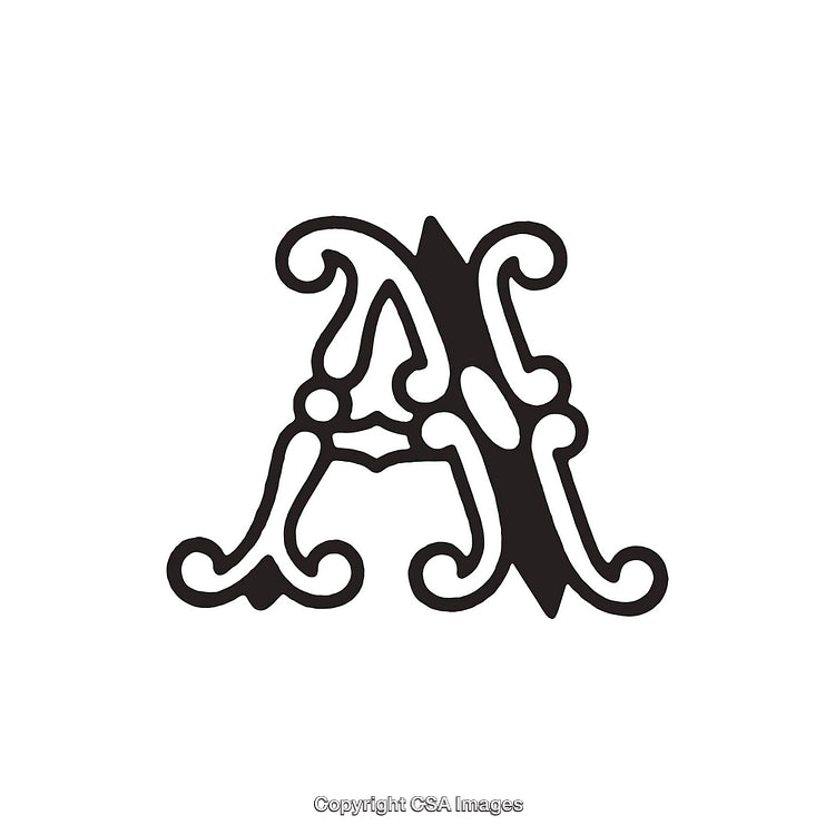 Intricate Black And White Decorative Letter 'A' Design Illustration