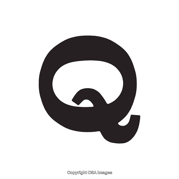 Bold Monochrome Representation of The Letter Q on a White Background