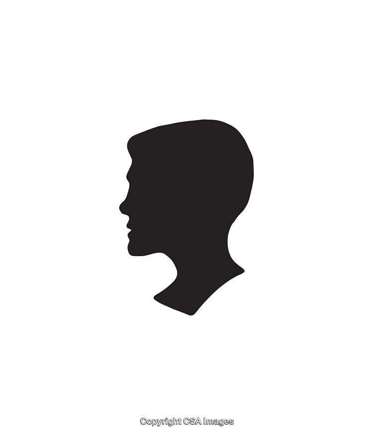 Silhouette of A Male Profile on A White Background