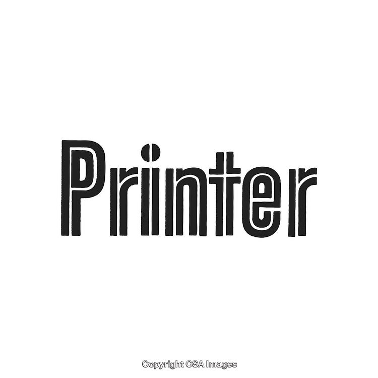 Bold Black Text Displaying the Word Printer on a White Background