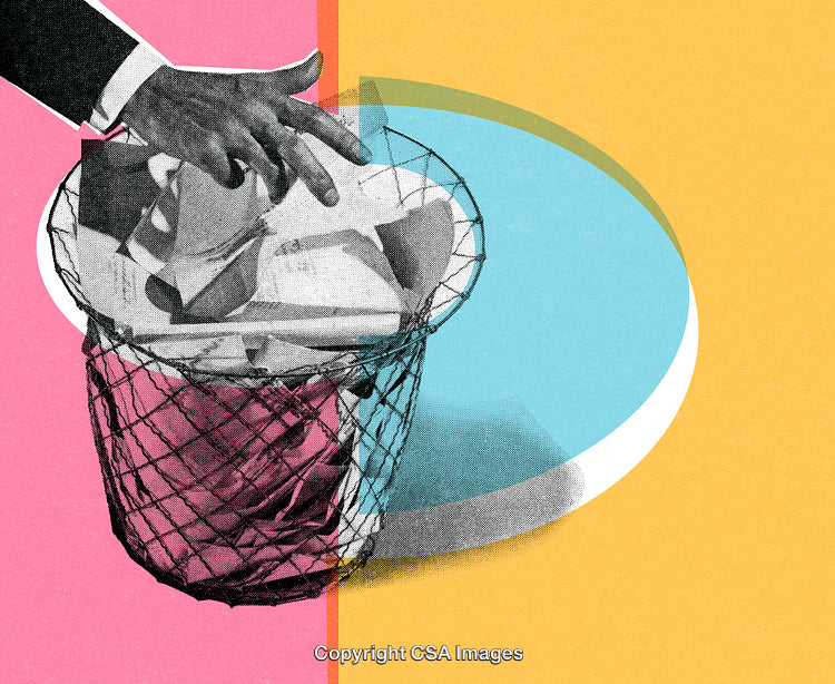 Abstract Art Collage of Waste Management Concept in Bright Colors