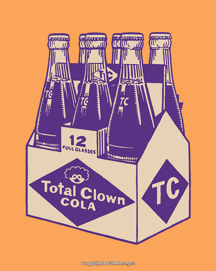Illustration of Soda Bottles in Retro Style with Bold Colors and Details