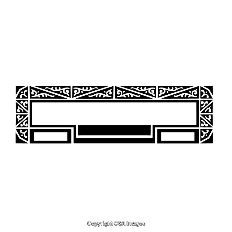 Ornamental Black and White Border Design with Intricate Patterns and Decor