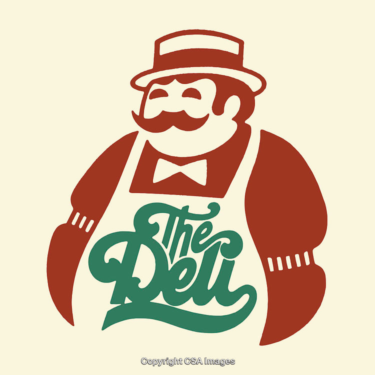 Illustration of a Cheerful Butcher Wearing an Apron and Hat