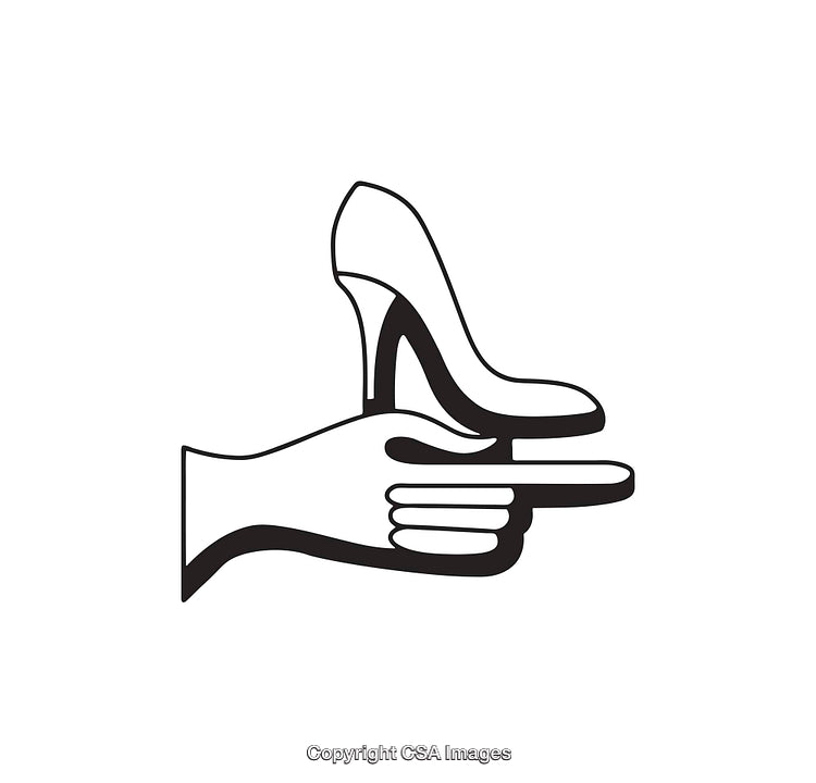Creative Black and White Illustration Featuring a High Heel Shoe Design