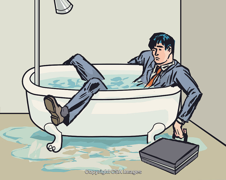 Businessman Soaked in a Tub