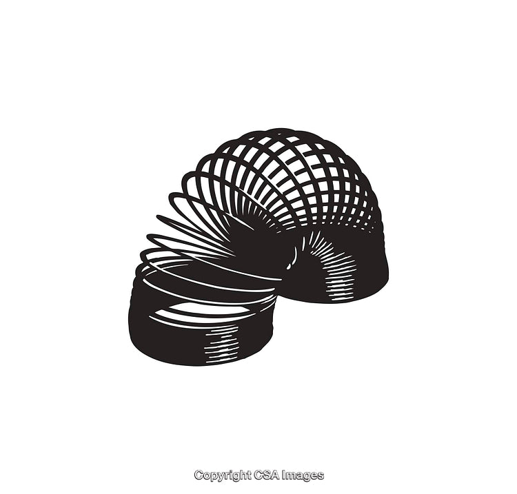 Black and White Line Art Depiction of Wire Coil Spring