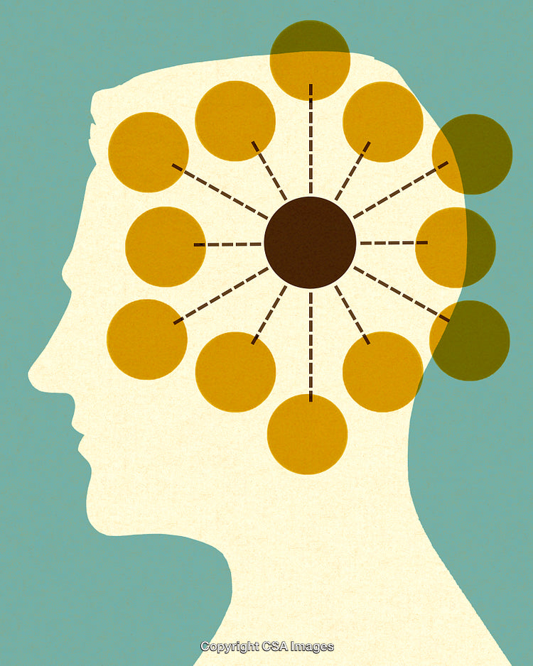 Conceptual Illustration Depicting Mind Mapping and Cognitive Thought Processes